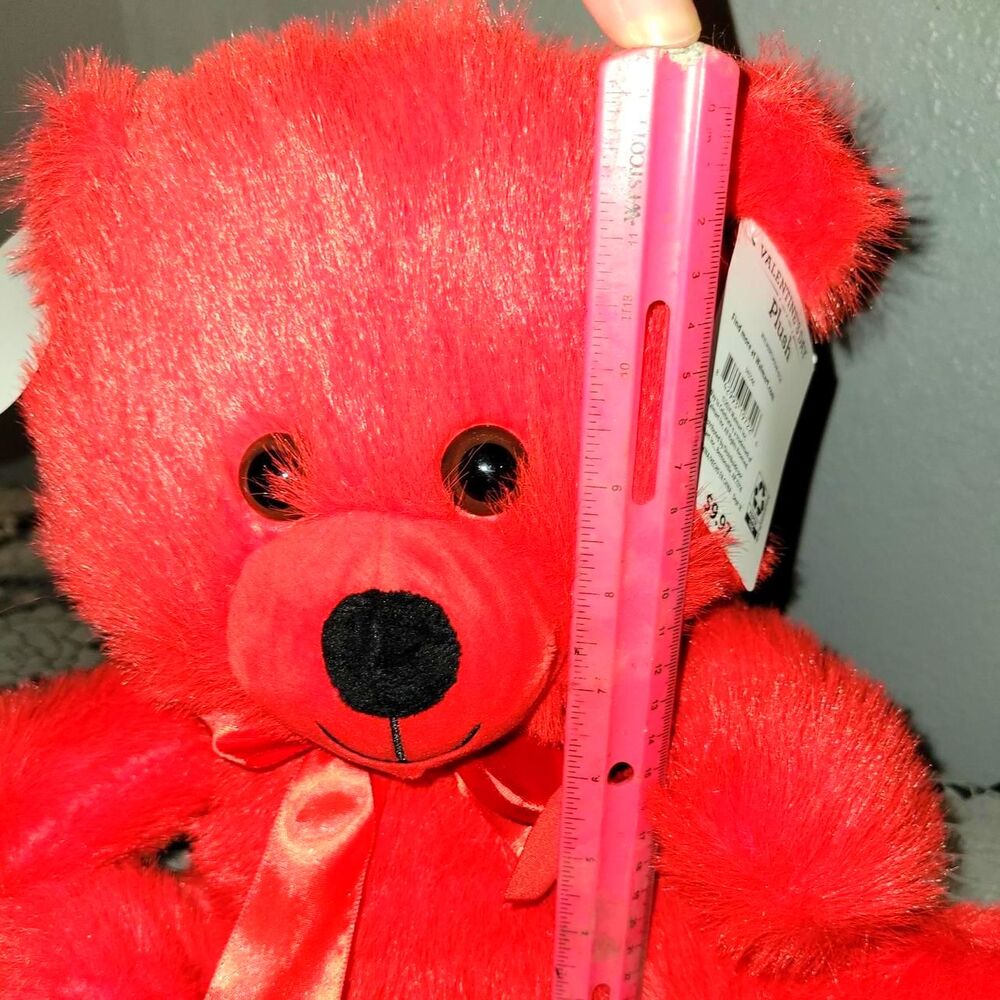 Red and cute bear plush